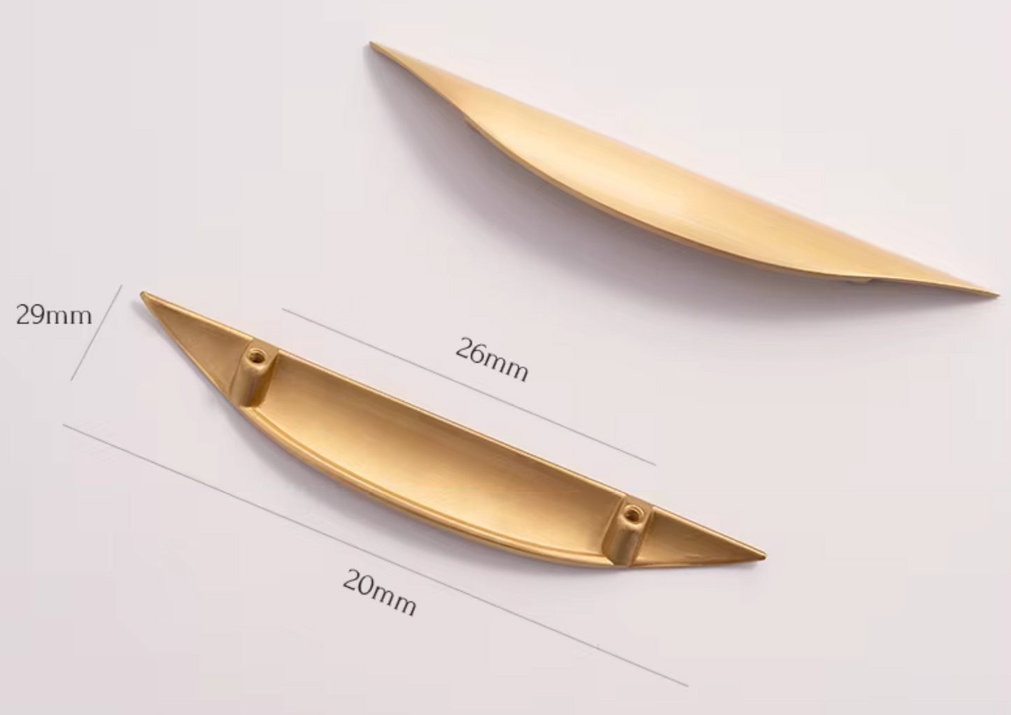 Cabinet Cup Handle Leaf Collection Brushed Brass