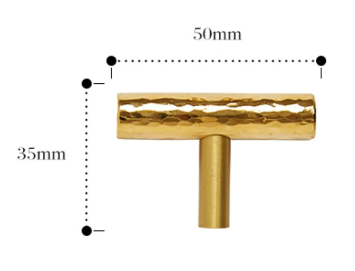 Cabinet Pull Handle Artisan Hand Hammered Collection Polished Brass