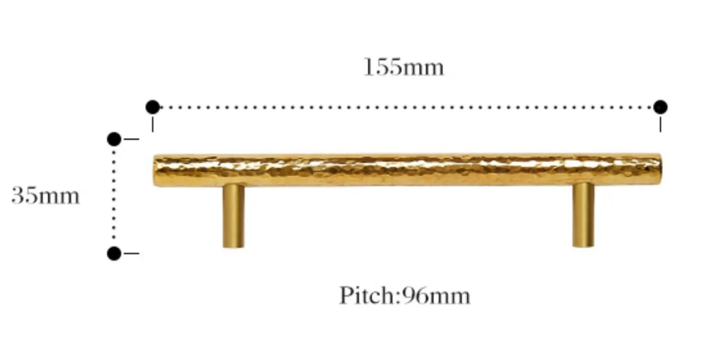 Cabinet Pull Handle Artisan Hand Hammered Collection Polished Brass