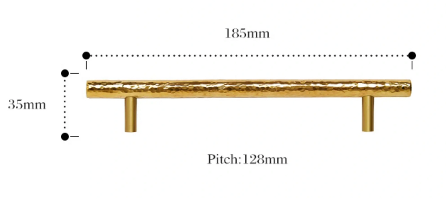 Cabinet Pull Handle Artisan Hand Hammered Collection Polished Brass