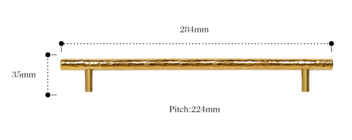 Cabinet Pull Handle Artisan Hand Hammered Collection Polished Brass