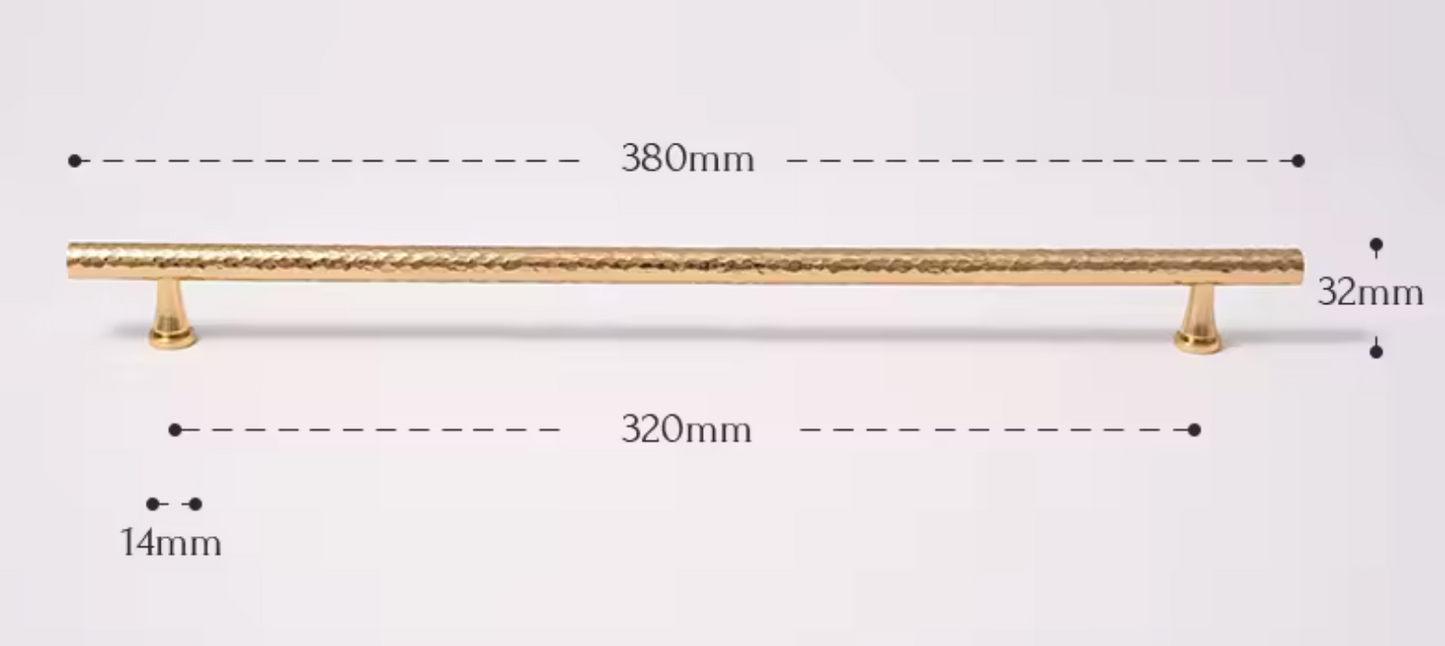Cabinet Pull Handle Artisan Hand Hammered Collection Polished Brass