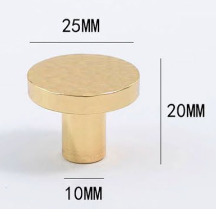 Cabinet Knobs Artisan Half-Moon Hand Hammered Polished Brass