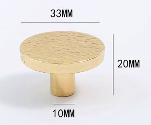 Cabinet Knobs Artisan Half-Moon Hand Hammered Polished Brass