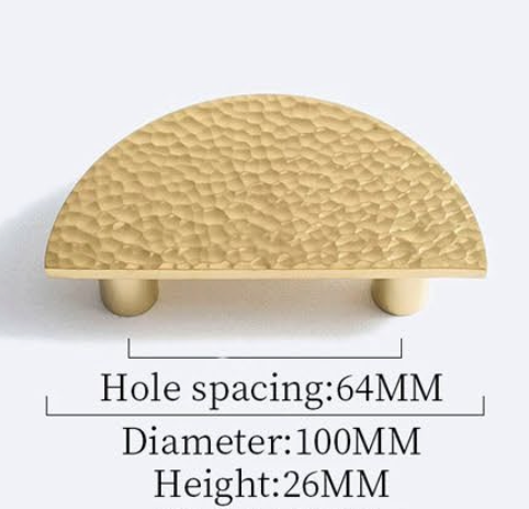 Cabinet Knobs Artisan Half-Moon Hand Hammered Polished Brass