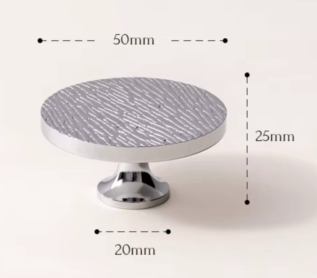 Cabinet Knobs Wood Grain Half-Moon Collection Polished Chrome