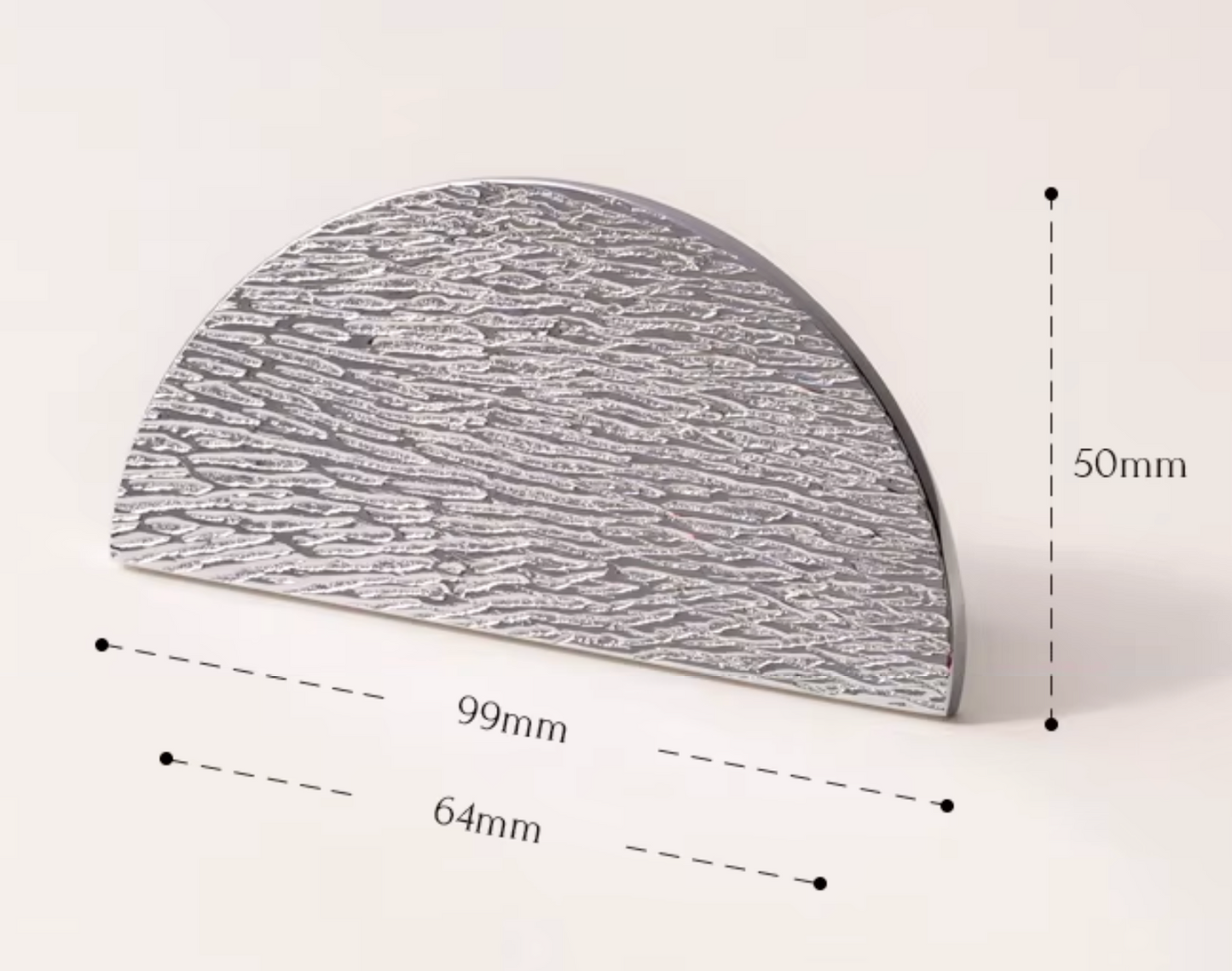 Cabinet Knobs Wood Grain Half-Moon Collection Polished Chrome