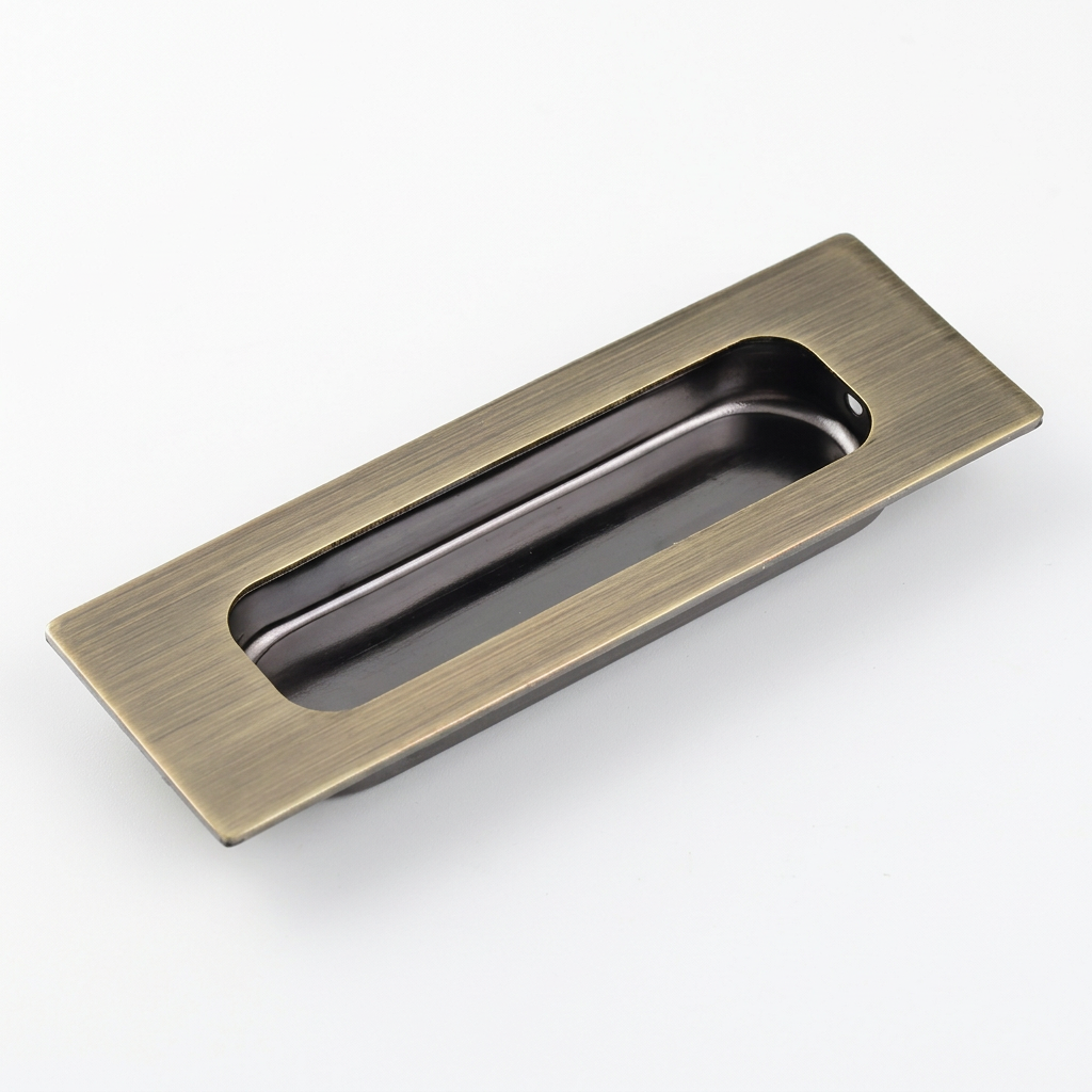 Recessed Flush Sliding Door Handle Rectangular Inset Cabinet Handle