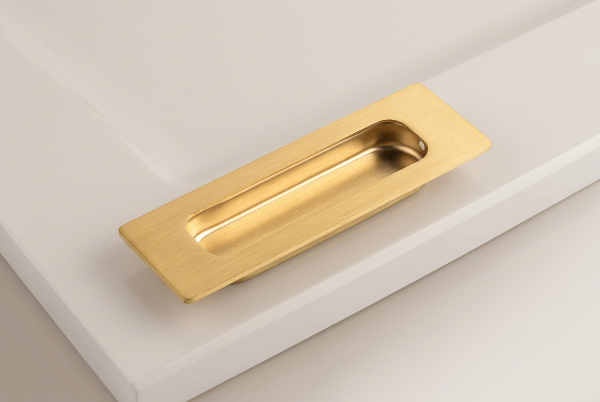 Recessed Flush Sliding Door Handle Rectangular Inset Cabinet Handle