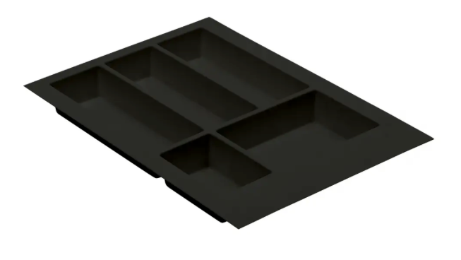 Cutlery Tray Plastic Black for Kitchen Cabinet