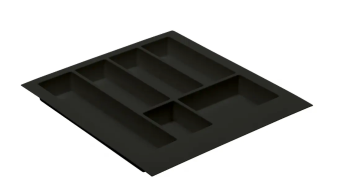 Cutlery Tray Plastic Black for Kitchen Cabinet