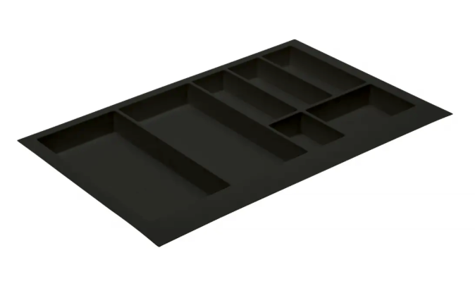 Cutlery Tray Plastic Black for Kitchen Cabinet