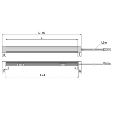 Slim Recessed Black LED Profile Chanel Including Led Strip Light