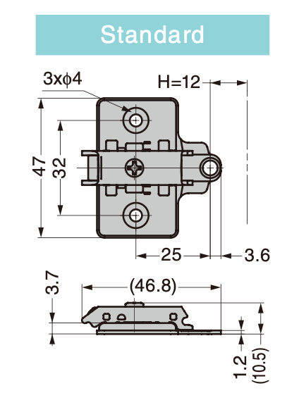 Sugatsune Mounting Plate Nickel Olympia 0mm Spacing