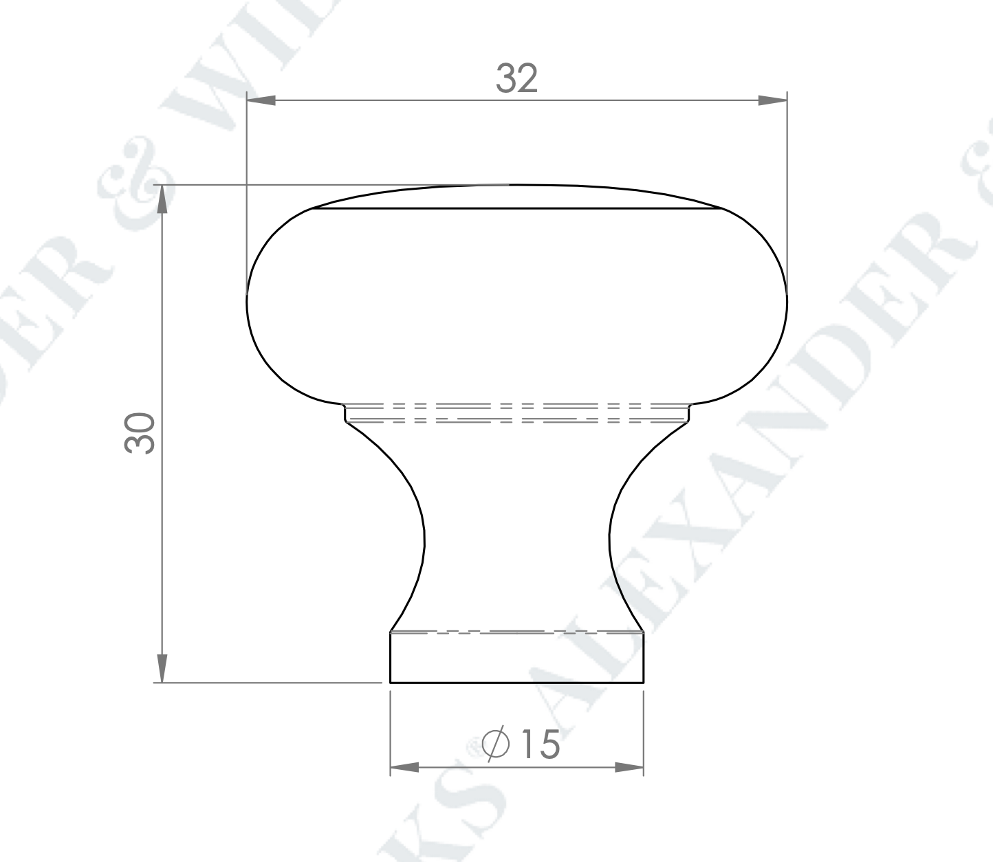 Alexander and Wilks Wade Round Cabinet Knob Black