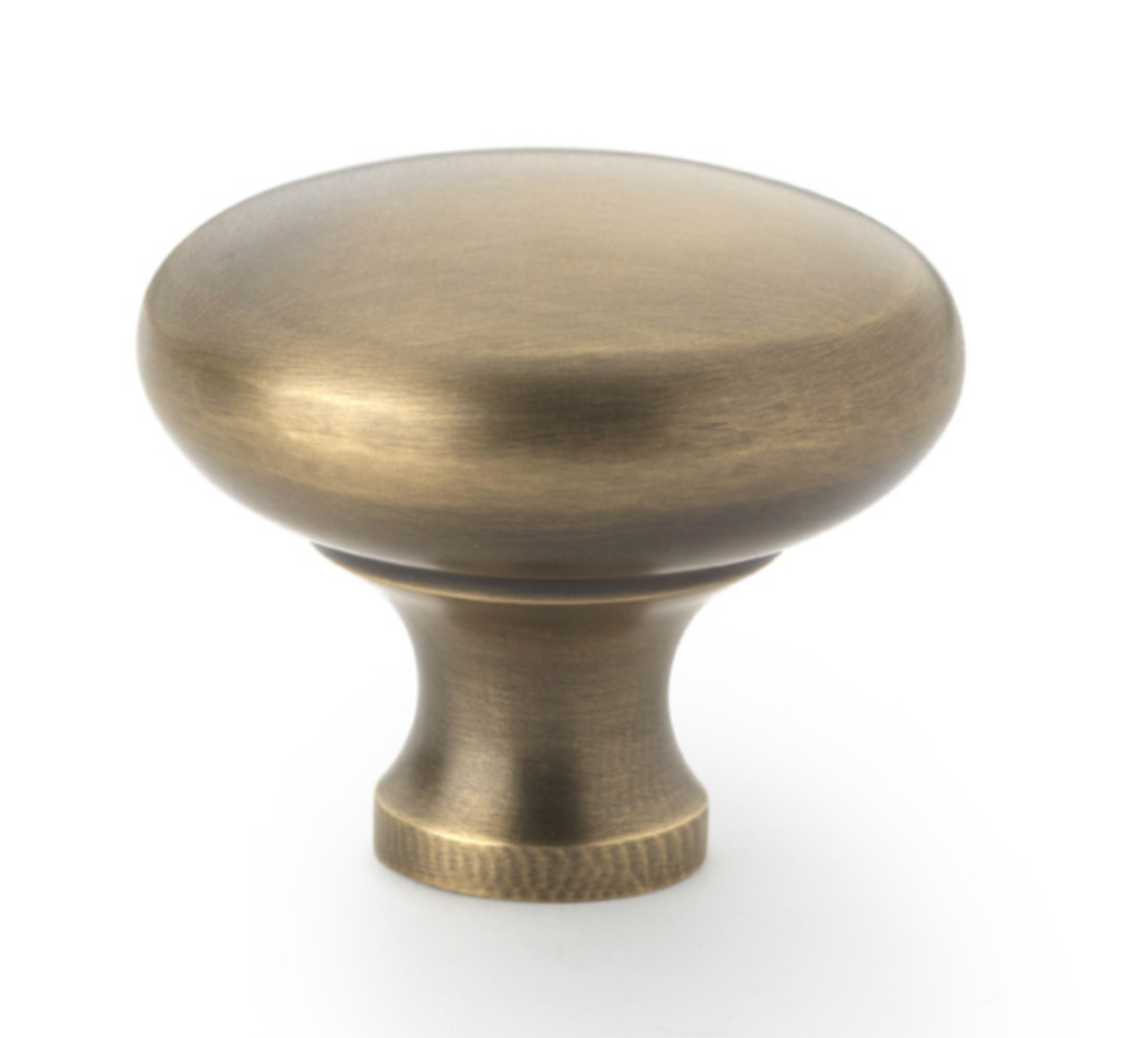 Alexander and Wilks Wade Round Cabinet Knob Antique Brass