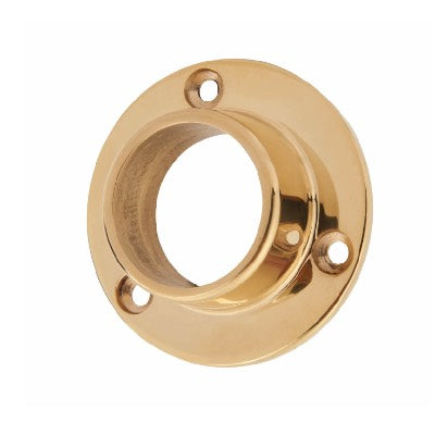 Wardrobe Hanging Rail 25mm Brass Round End Socket