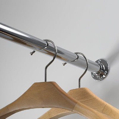 Wardrobe Hanging Rail 25mm Chrome Round End Socket