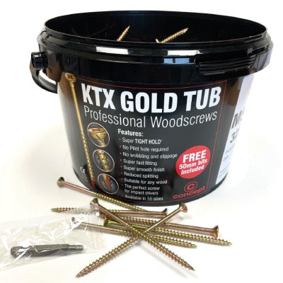 Wood Screws M4.0 Concept KTX Gold Premium Professional in Tubs