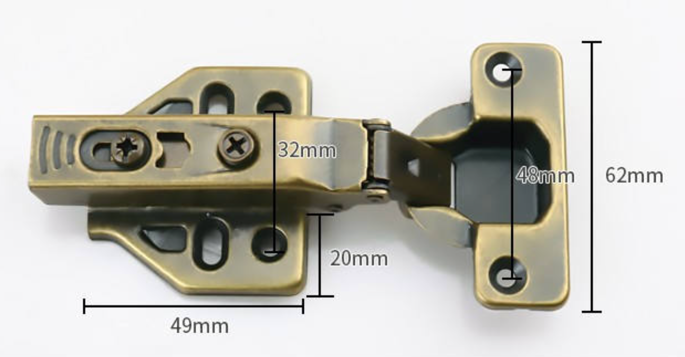 Cabinet Hinge Soft Close 100° ANTIQUE BRASS Full Overlay