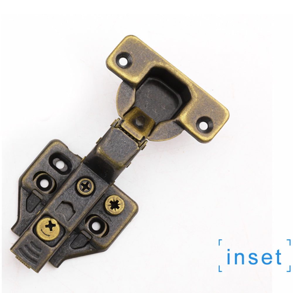 Cabinet Hinge Soft Close 100° ANTIQUE BRASS Inset