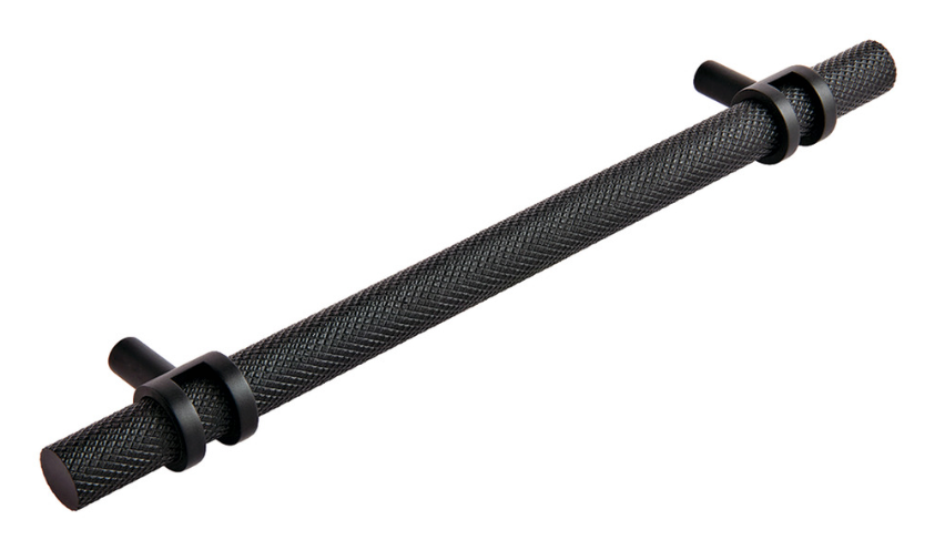 Hafele Barchester Knurled Pull Cupboard Handle Matt Black