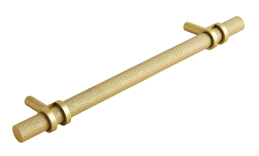 Hafele Barchester Knurled Pull Cupboard Handle Satin Brass
