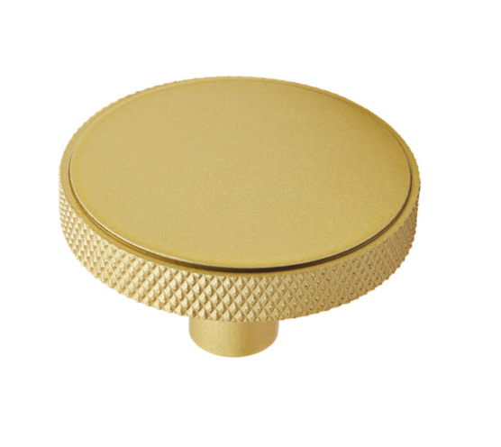 Hafele Barchester Knurled Cupboard Knob Satin Brass