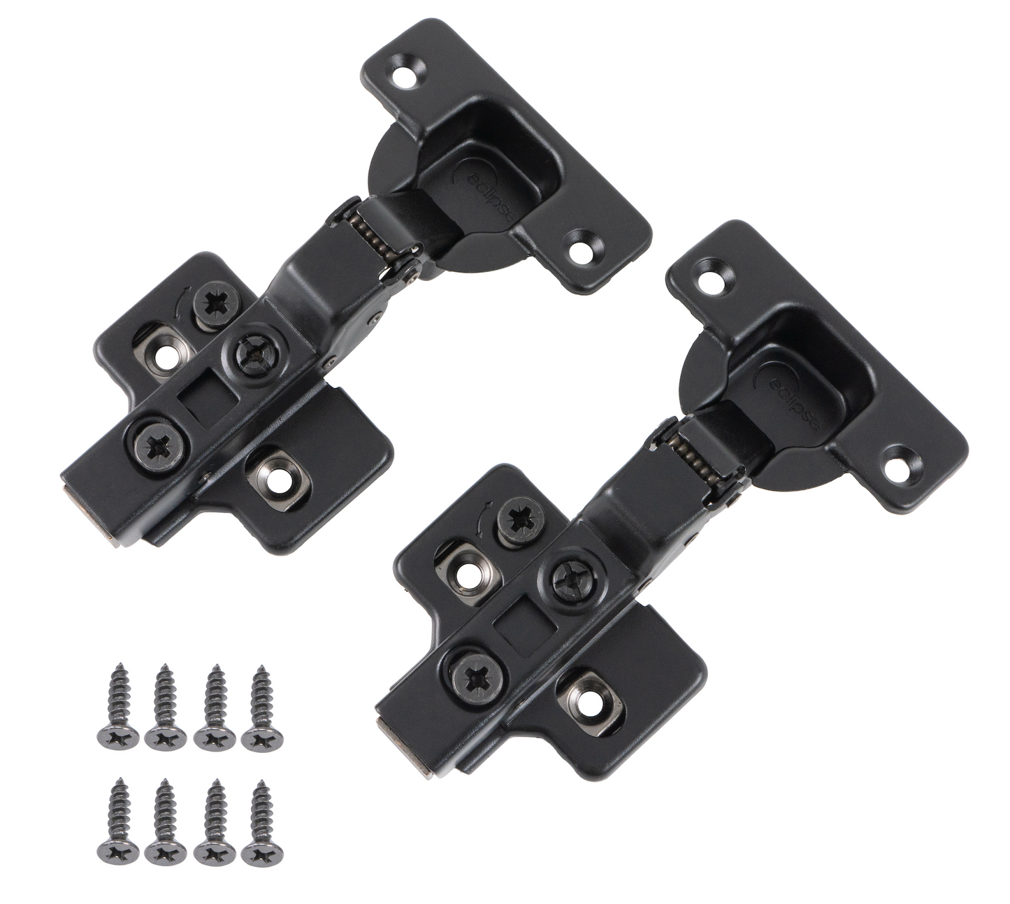 Cabinet Hinge Soft Close 100° SATIN BLACK Half Overlay Set Two