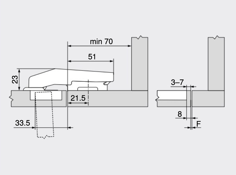 Blum 79B9550 Blumotion 95° Inset Blind Corner Hinge