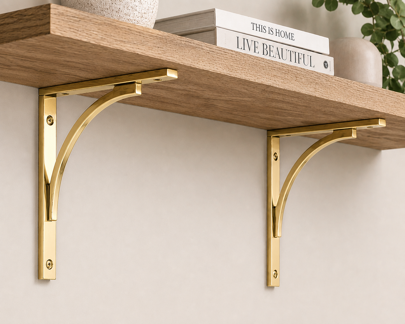Alexander and Wilks Eden Solid Shelf Bracket Satin Brass