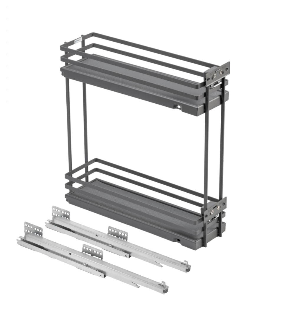 Pull Out Two Tier Solid Wire Baskets Soft Close Anthracite