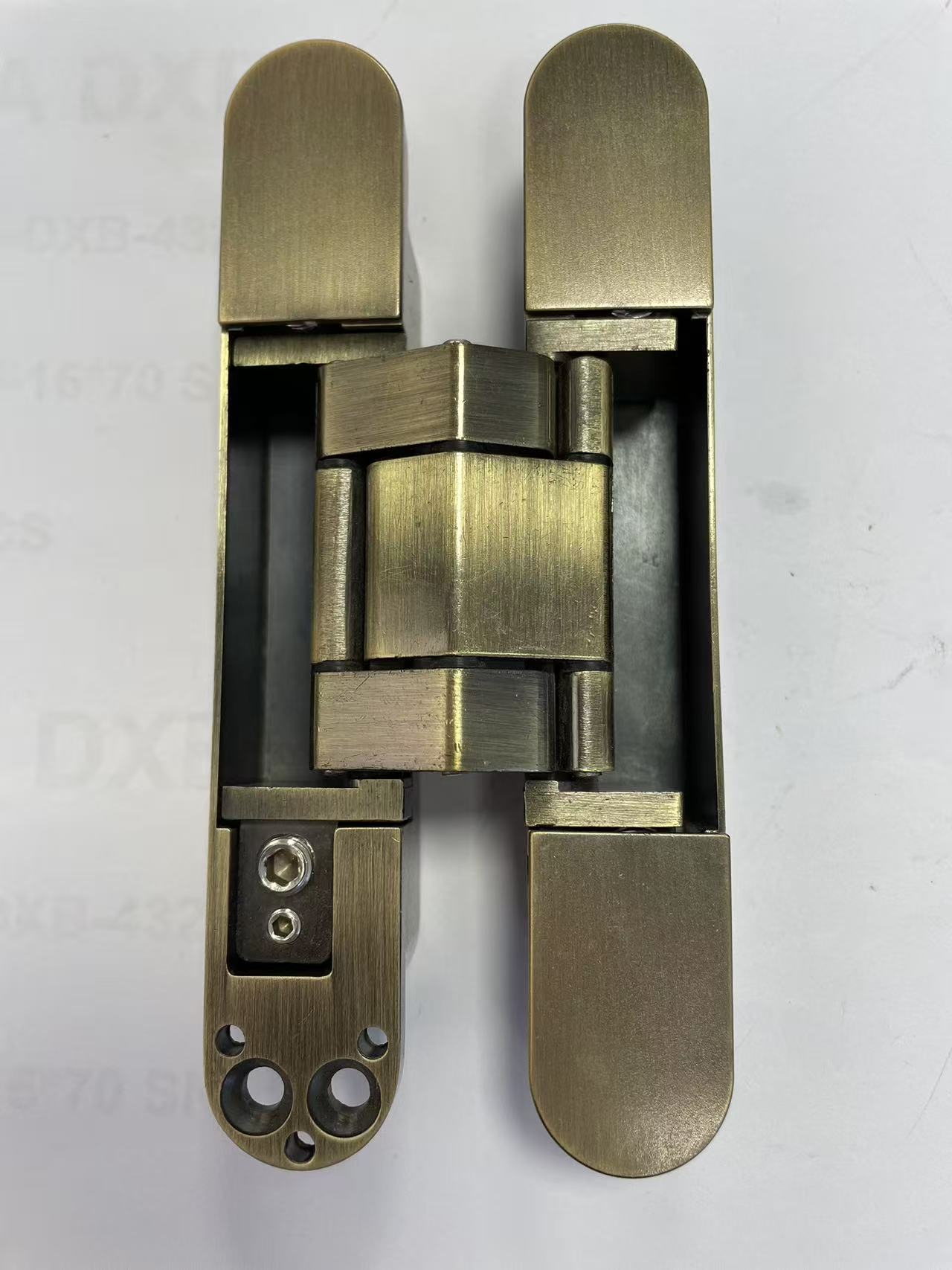 Concealed Adjustable Invisible Door Hinge Antique Brass