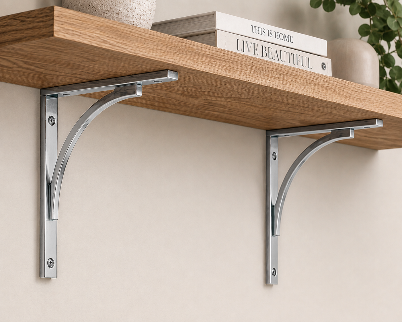 Alexander and Wilks Eden Solid Shelf Bracket Polished Chrome