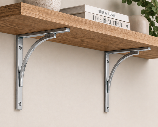 Alexander and Wilks Eden Solid Shelf Bracket Polished Chrome