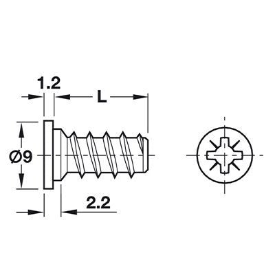 hafele-varianta-cylindrical-screw-6x16mm