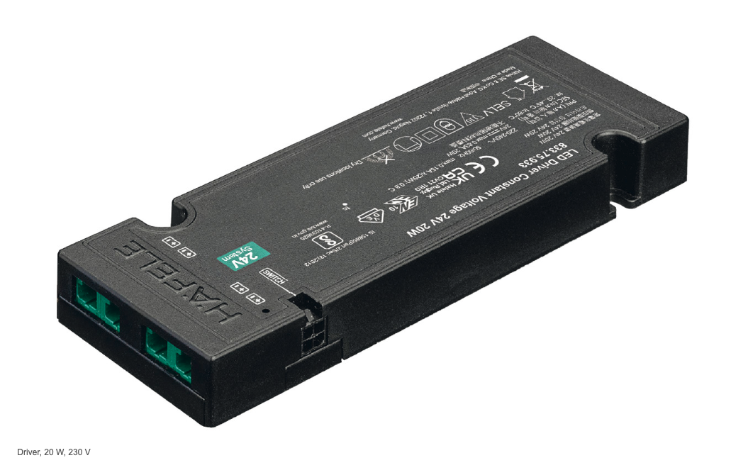 LED Driver 20W Hafele Loox5 Eco 24V Without Mains Lead