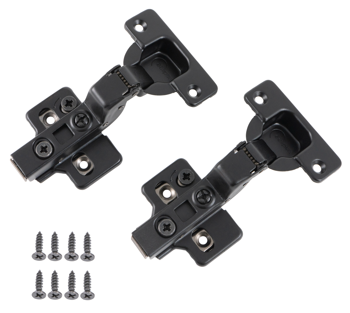 Cabinet Hinge Soft Close 100° SATIN BLACK Inset Set Two