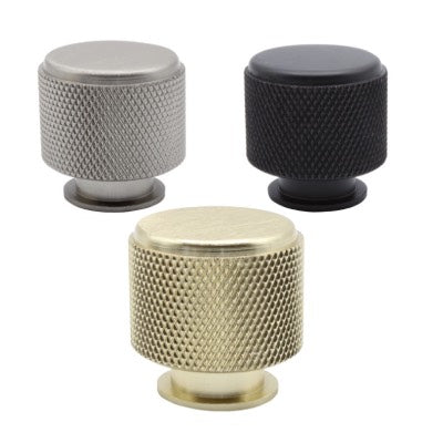 knurled-Cabinet-kitchen-door-knob-black-brass-chrome