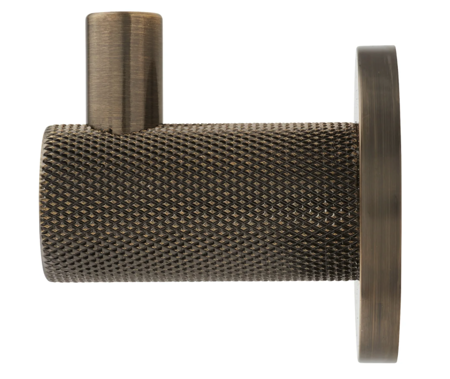 Single Knurled Coat Hook Wall Door Mounted Hanger