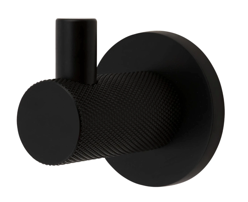 Single Knurled Coat Hook Wall Door Mounted Hanger