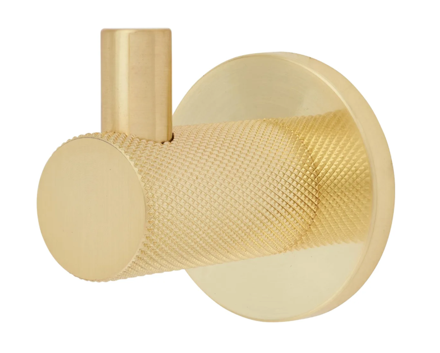 Single Knurled Coat Hook Wall Door Mounted Hanger