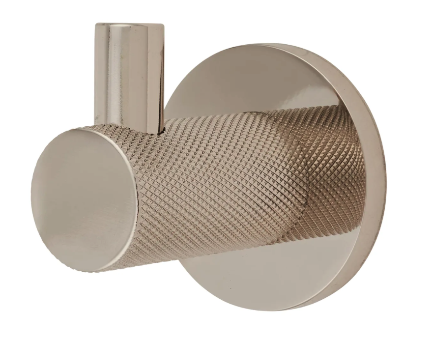 Single Knurled Coat Hook Wall Door Mounted Hanger