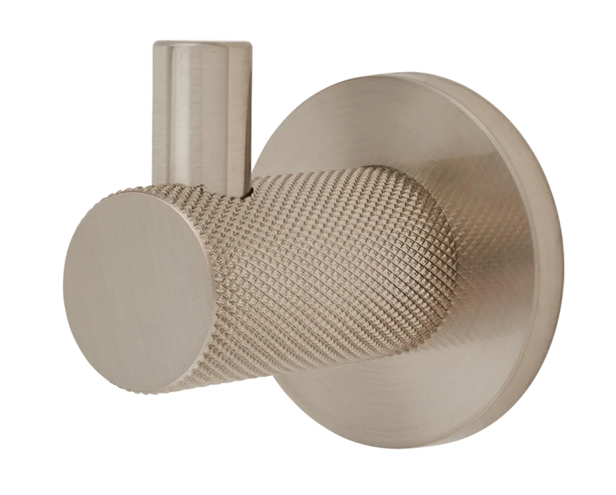 Single Knurled Coat Hook Wall Door Mounted Hanger