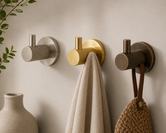 Single Knurled Coat Hook Wall Door Mounted Hanger