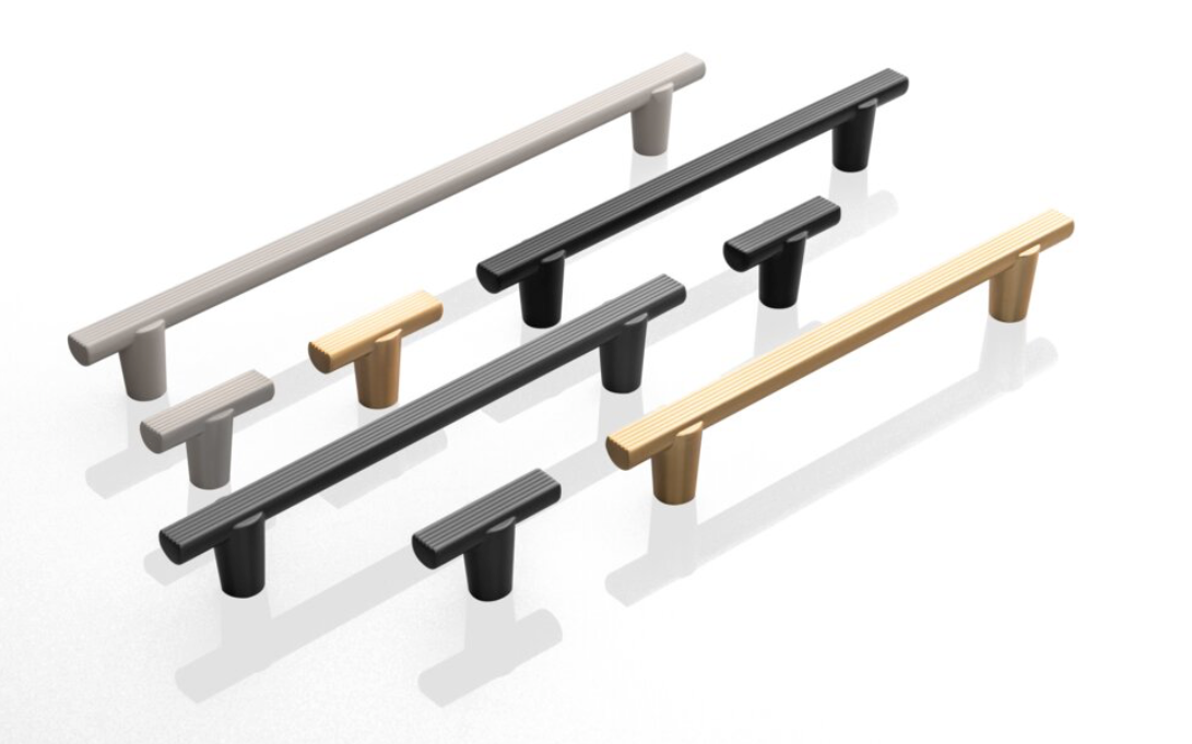 Cabinet T-Bar Ray Lines Handle Cashmere
