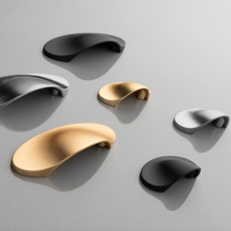 Cabinet Cup Pull Handle SHELL Matt Black